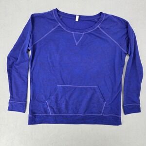 Enza Womens NWOT 2X Blank Purple Pullover Top Loungewear Raglan Sleeve